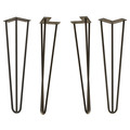 Osborne Wood Products 18 x 4 SOLD AS A SET OF FOUR~Hairpin Metal Table Legs in Steel (Clear 413003STL